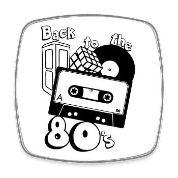 80er Party,Fun Shirt,80er , back to the 80s.(25) - Viereckiger Kühlschrankmagnet - Weiß - Vorne