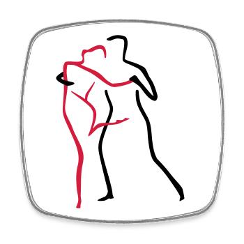 Tango-2 - Viereckiger Kühlschrankmagnet - Weiß - Vorne