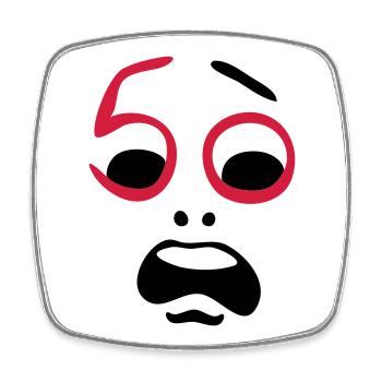 Help, 50 years! - Square fridge magnet - white - Front