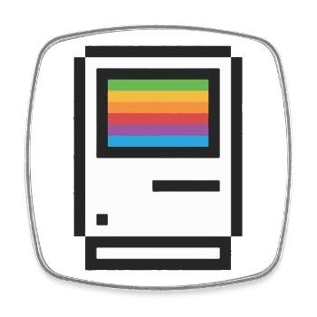 Retro Regenbogen Farbverlauf T-Shirt Design - Viereckiger Kühlschrankmagnet - Weiß - Vorne