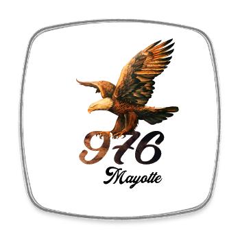 Mayotte 976 Aigle Organic Cotton Men's T-shirt - Square fridge magnet - white - Front