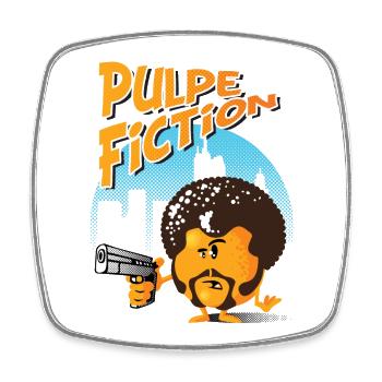 Pulpe fiction - Square fridge magnet - white - Front