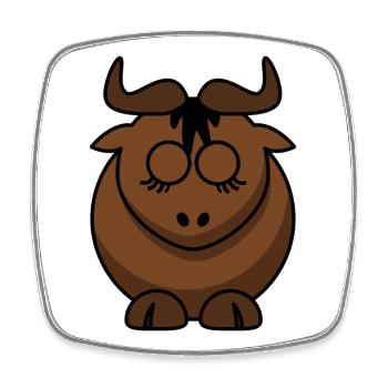 Braunbock Face Design - Square fridge magnet - white - Front