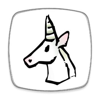 Einhorn - Viereckiger Kühlschrankmagnet - Weiß - Vorne
