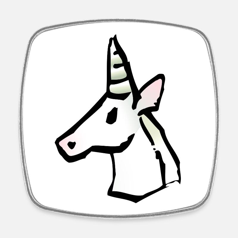 Einhorn - Viereckiger Kühlschrankmagnet - Weiß