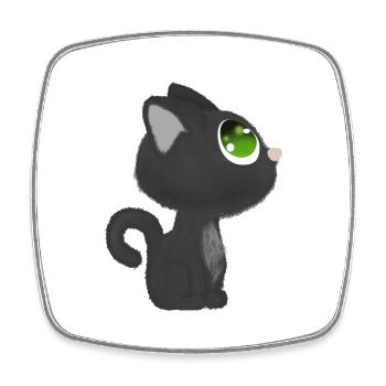 Katze - Viereckiger Kühlschrankmagnet - Weiß - Vorne