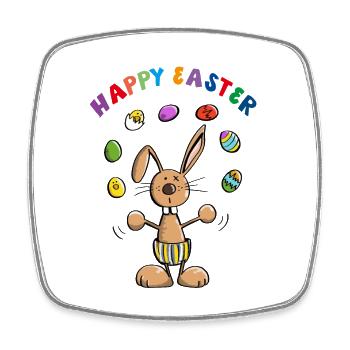 Happy Easter Osterhase - Bunny - Viereckiger Kühlschrankmagnet - Weiß - Vorne