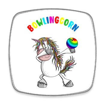 Bowlingcorn - Dabbing Unicorn Bowling - Dab - Square fridge magnet - white - Front