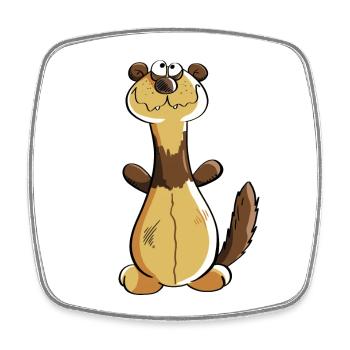 Naughty Ferret Comic - Cadeau - Polecat - Magnet carré - blanc - Devant