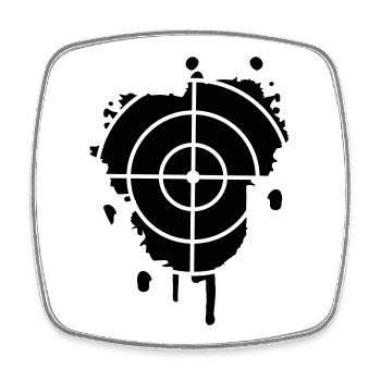 A cross-hair as a graffiti - Square fridge magnet - white - Front