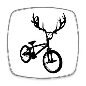 Wilde bmx - Viereckiger Kühlschrankmagnet - Weiß - Vorne