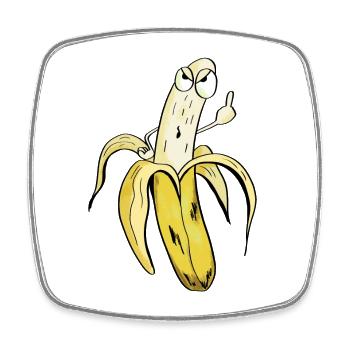 Alles Banane - Obst Comic - Viereckiger Kühlschrankmagnet - Weiß - Vorne