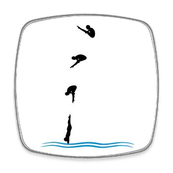 High diving - Square fridge magnet - white - Front
