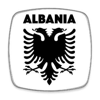 Albania schwarz - Viereckiger Kühlschrankmagnet - Weiß - Vorne