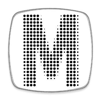 Lettre m cadeau points lettre initiale cadeau - Magnet carré - blanc - Devant