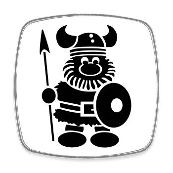 Funny little viking warrior - Square fridge magnet - white - Front
