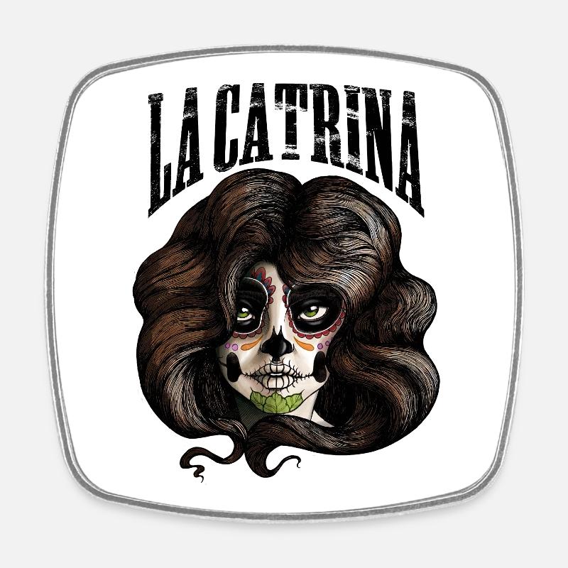 La Catrina - Square fridge magnet - white
