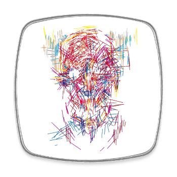 Halloween devil / Abstract - Square fridge magnet - white - Front