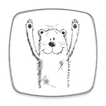 Witzer Bear I Bear I Teddy I Polar Bear Comic - Square fridge magnet - white - Front