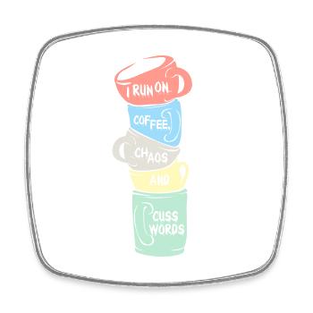 Kaffee - Viereckiger Kühlschrankmagnet - Weiß - Vorne