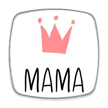 Mama Krone - Beste Mama - Viereckiger Kühlschrankmagnet - Weiß - Vorne