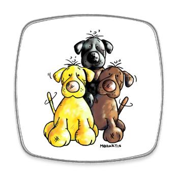 Labrador Retriever - Hund - Viereckiger Kühlschrankmagnet - Weiß - Vorne