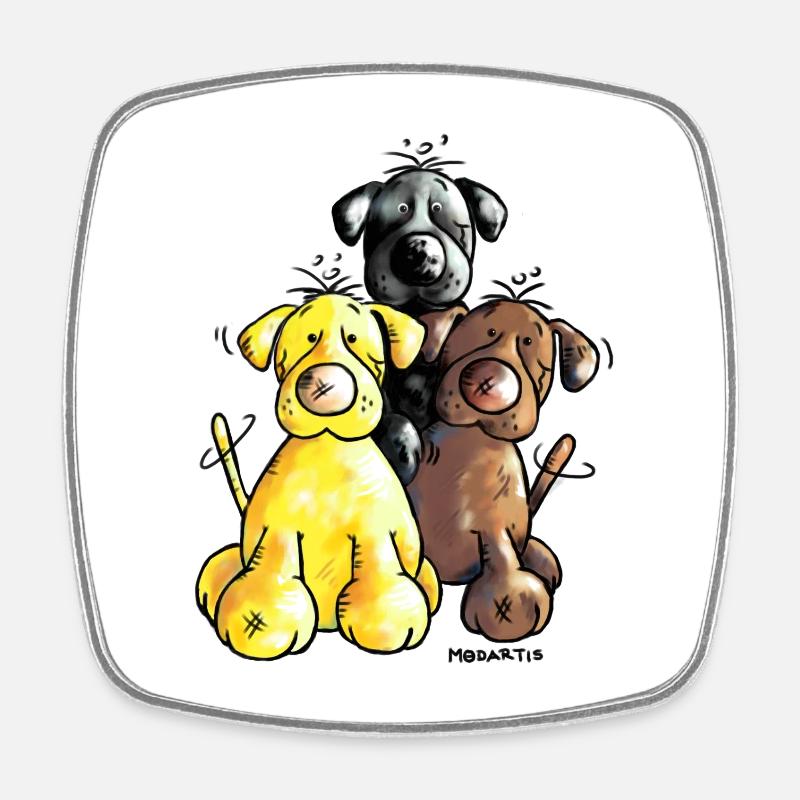 Labrador Retriever - Chien - Magnet carré - blanc