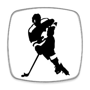 eishockey_1 - Square fridge magnet - white - Front