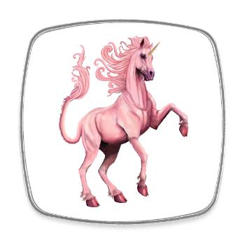 pink unicorn - Square fridge magnet - white - Front