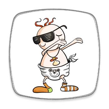 Dab Baby I Funny Pregnancy Gift - Square fridge magnet - white - Front