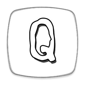 Q lettre cadeau d’Halloween - Magnet carré - blanc - Devant