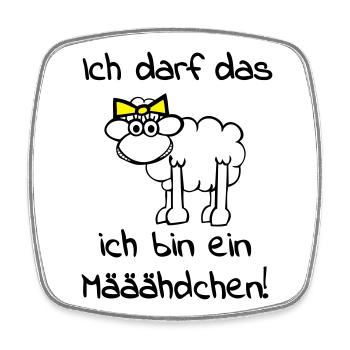 Ein Schaf - Mädchen - Viereckiger Kühlschrankmagnet - Weiß - Vorne