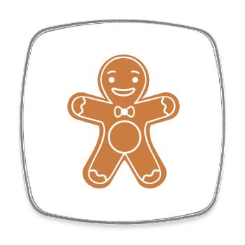 Lebkuchenmann - Viereckiger Kühlschrankmagnet - Weiß - Vorne