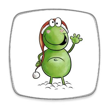 Funny Santa Frog I Fun Gift - Square fridge magnet - white - Front