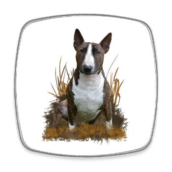 Bullterrier - Square fridge magnet - white - Front