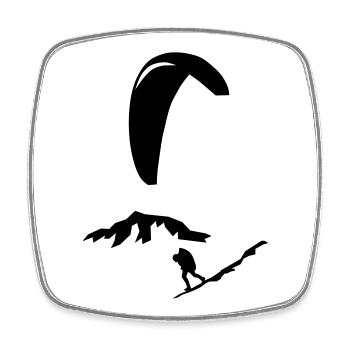 paragliding - Square fridge magnet - white - Front