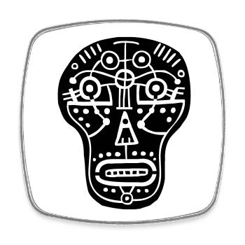 Totenkopf - Viereckiger Kühlschrankmagnet - Weiß - Vorne