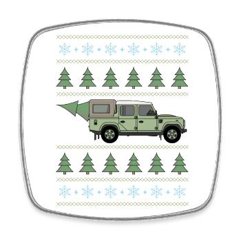 Defender Pickup - Baum - Viereckiger Kühlschrankmagnet - Weiß - Vorne