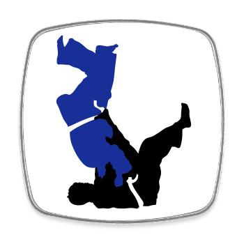 Judo - Viereckiger Kühlschrankmagnet - Weiß - Vorne
