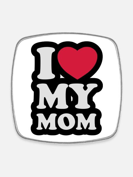 I love my mom - J'aime ma maman - Magnet carré - blanc