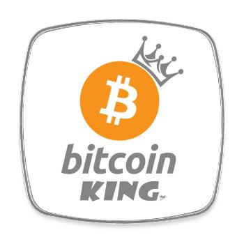Bitcoin King Crown Logo Tee - Square fridge magnet - white - Front