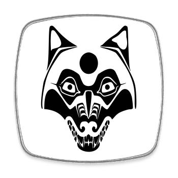 wolf - mask-moon - Square fridge magnet - white - Front