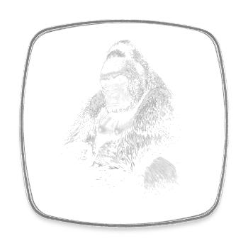 Gorilla - Square fridge magnet - white - Front