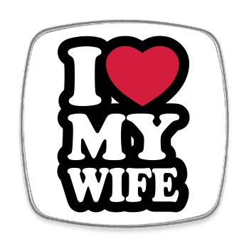 I love my wife - J'aime ma femme - Magnet carré - blanc - Devant