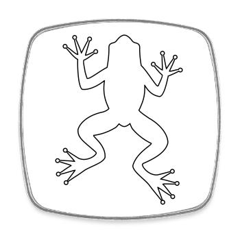Frosch Kröte Laubfrosch Silhouette - Viereckiger Kühlschrankmagnet - Weiß - Vorne