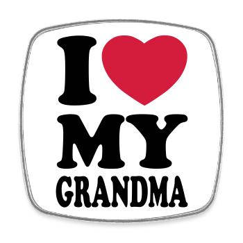 I love my grandma - Square fridge magnet - white - Front