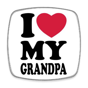 I love my grandpa - Square fridge magnet - white - Front
