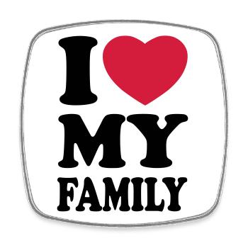 I love my family - Square fridge magnet - white - Front