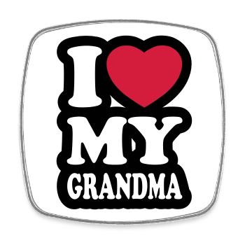 I love my grandma - Square fridge magnet - white - Front