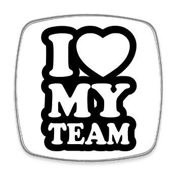 I love my team - Square fridge magnet - white - Front